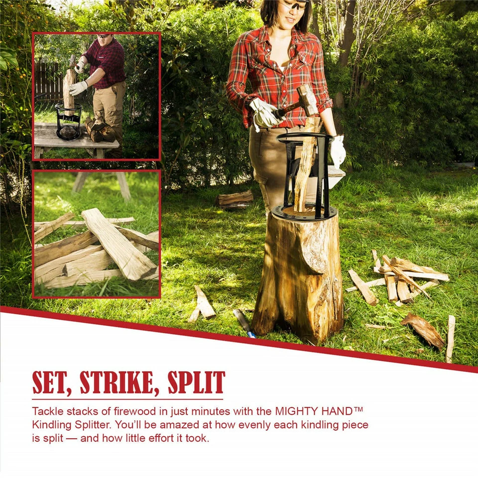 XL 9" Kindling Splitter Cast Iron Firewood Cutter Log Splitter for Home/Campsite - Image 3 of 4