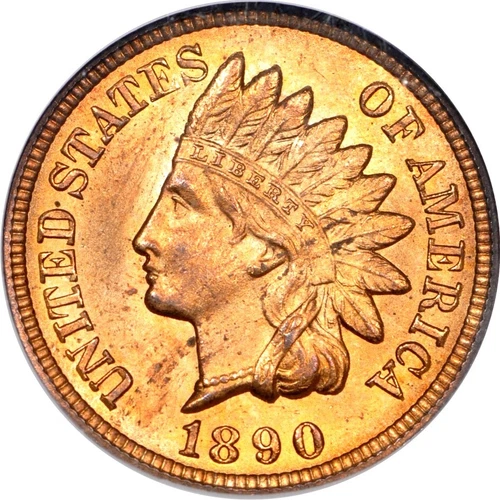 1890 1C Snow-1 Indian Cent NGC MS65RD (PHOTO SEAL)