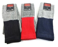 Men's Boot Socks 3 Pairs Tube Style Socks Gray With Colored Tops Size 10-13