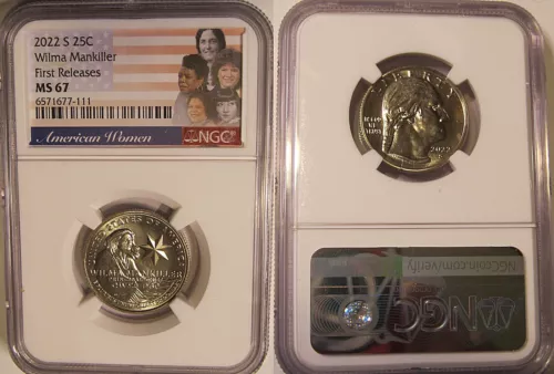 2022 S Wilma Mankiller 25c NGC MS 67 American Women Quarter FIRST RELEASES