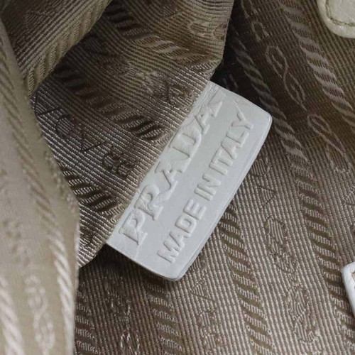 Auth PRADA Handbag Shoulder Bag Brown/Off White Canvas/Leather/Goldtone e59437k - Picture 17 of 17