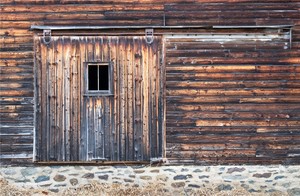 Stone Wall Barn Board Door 10x8ft Vinyl Background Photography