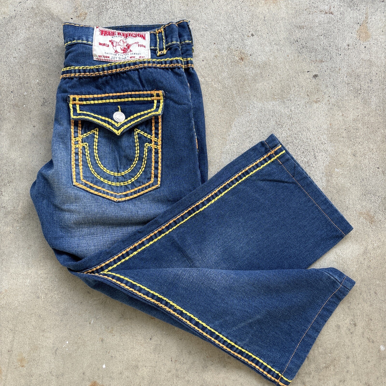 美品】USA製 TRUE RELIGION JOEY BIG T 太ステッチ