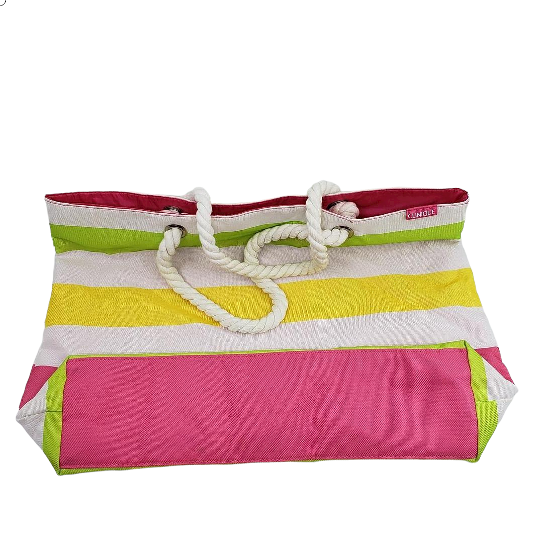 Clinque Stripe Tote Bag Rope Handles CarryAll Beach Bag 13  display picture 3