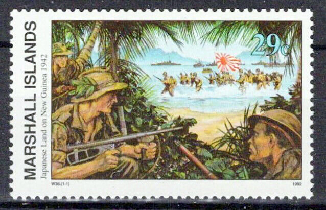 Marshall Islands 302 MNH WWII Japanese Land on New Guinea ZAYIX