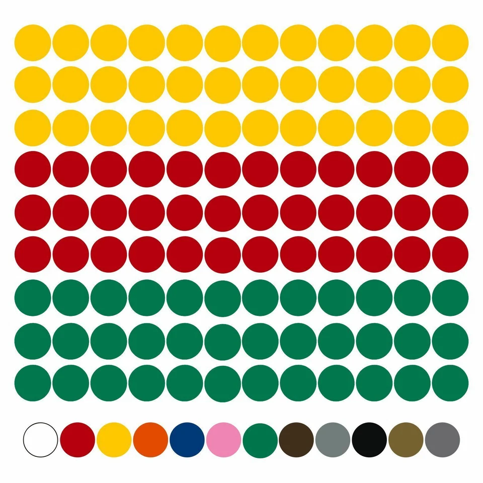 KLEBERIO 126 Klebepunkte 3 cm 3 Farben (42 je Wunschfarbe) Kreis Punkt glänzend