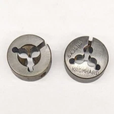 2 Kromhard 6-36 NS Round Dies 13/16" OD Screw Adjustable Die Carbon Steel USA