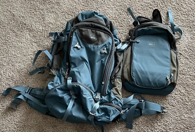 REI Grand Tour 80 Dual Backpacks - Camping/Hiking/Travel Bag Blue - Weatherproof