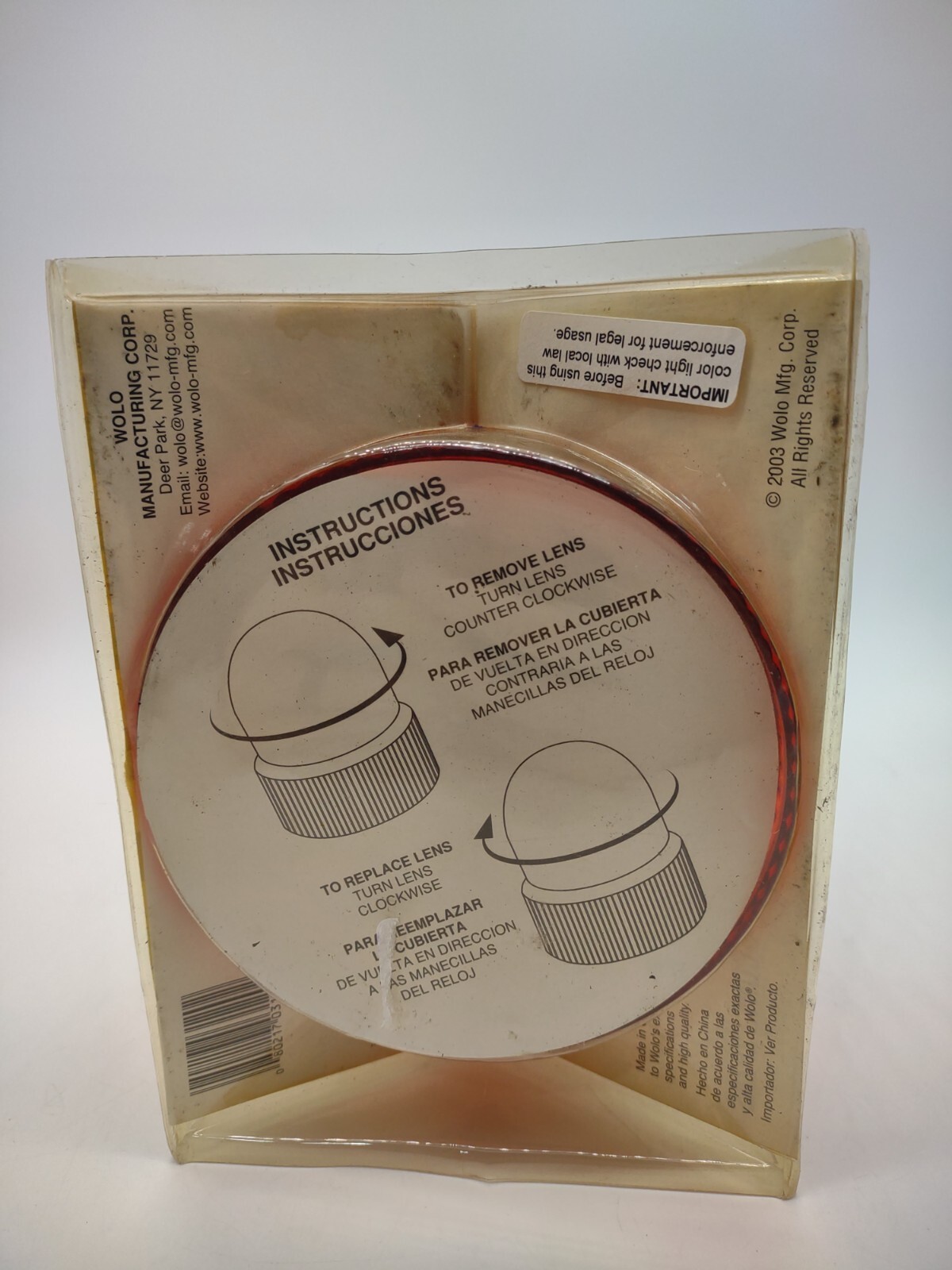 WOLO 3100 Beacon Replacement Lens Kit Magnet Blue & Red Lens NOS