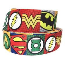 GROSGRAIN RIBBON 5/8", 7/8", 1.5" , 3" Hero Heroes Batman Superman S7 Printed