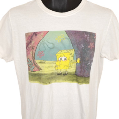 SpongeBob SquarePants T Shirt Mens Size Medium White Nickelodeon Cartoon