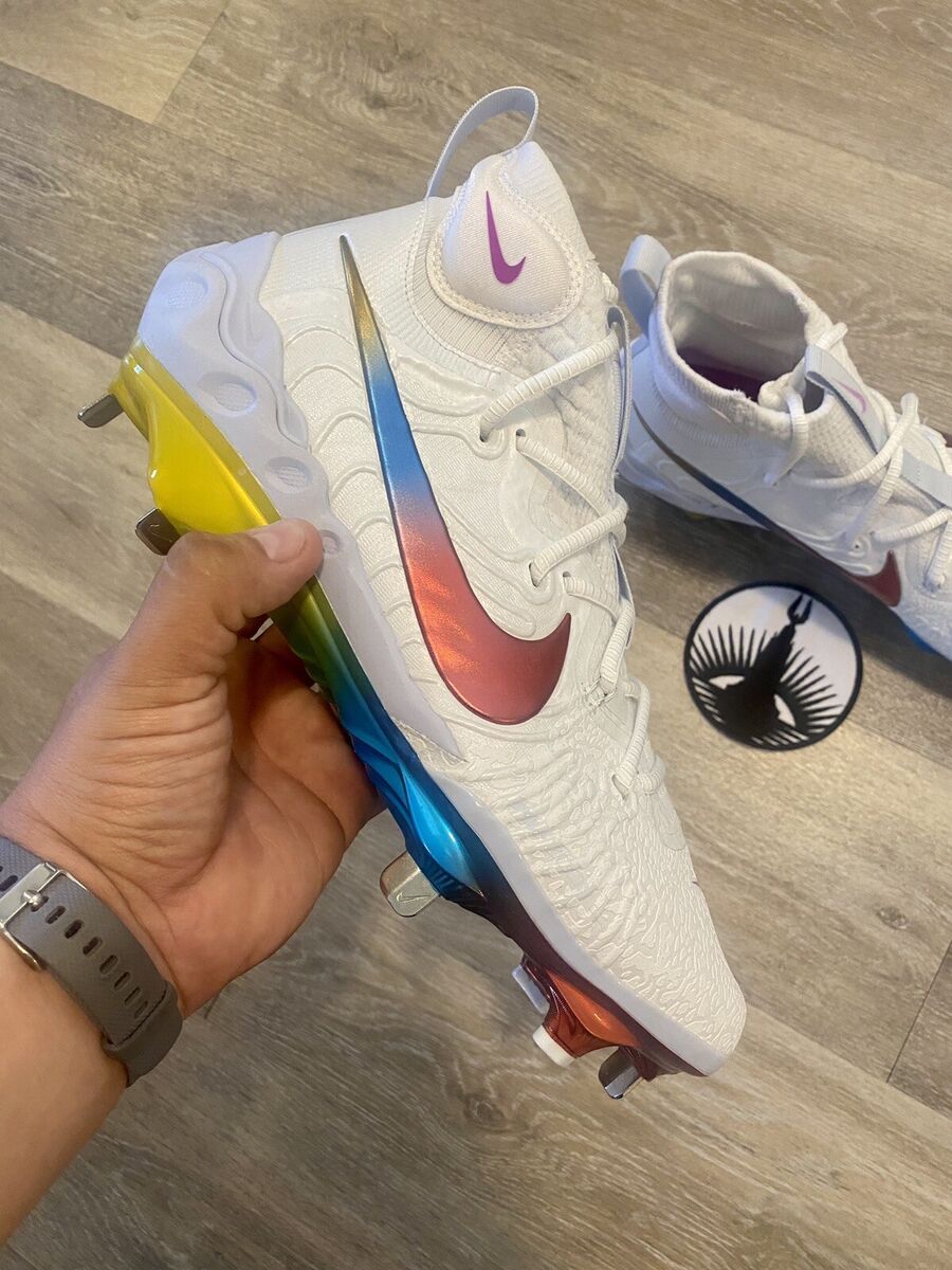 Nike Alpha Huarache NXT Rainbow Baseball Cleats DJ6517-106 Nike Alpha Huarache NXT Rainbow Baseball Cleats DJ6517-106