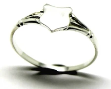 Kaedesigns, Small New Genuine Sterling Silver Shield Signet Ring 243
