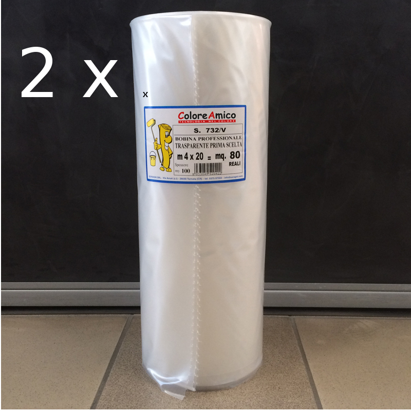 Telo Nylon Polietilene Trasparente 160mq - 2 Rotoli Professionale