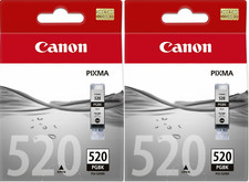 New Genuine Canon PGI-520 Black 2Pk Ink Cartridges, PIXMA iP3600