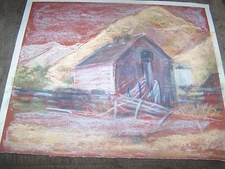 Original Pastel By Peg Humphreys, Barn Scene 18.5"x 16"