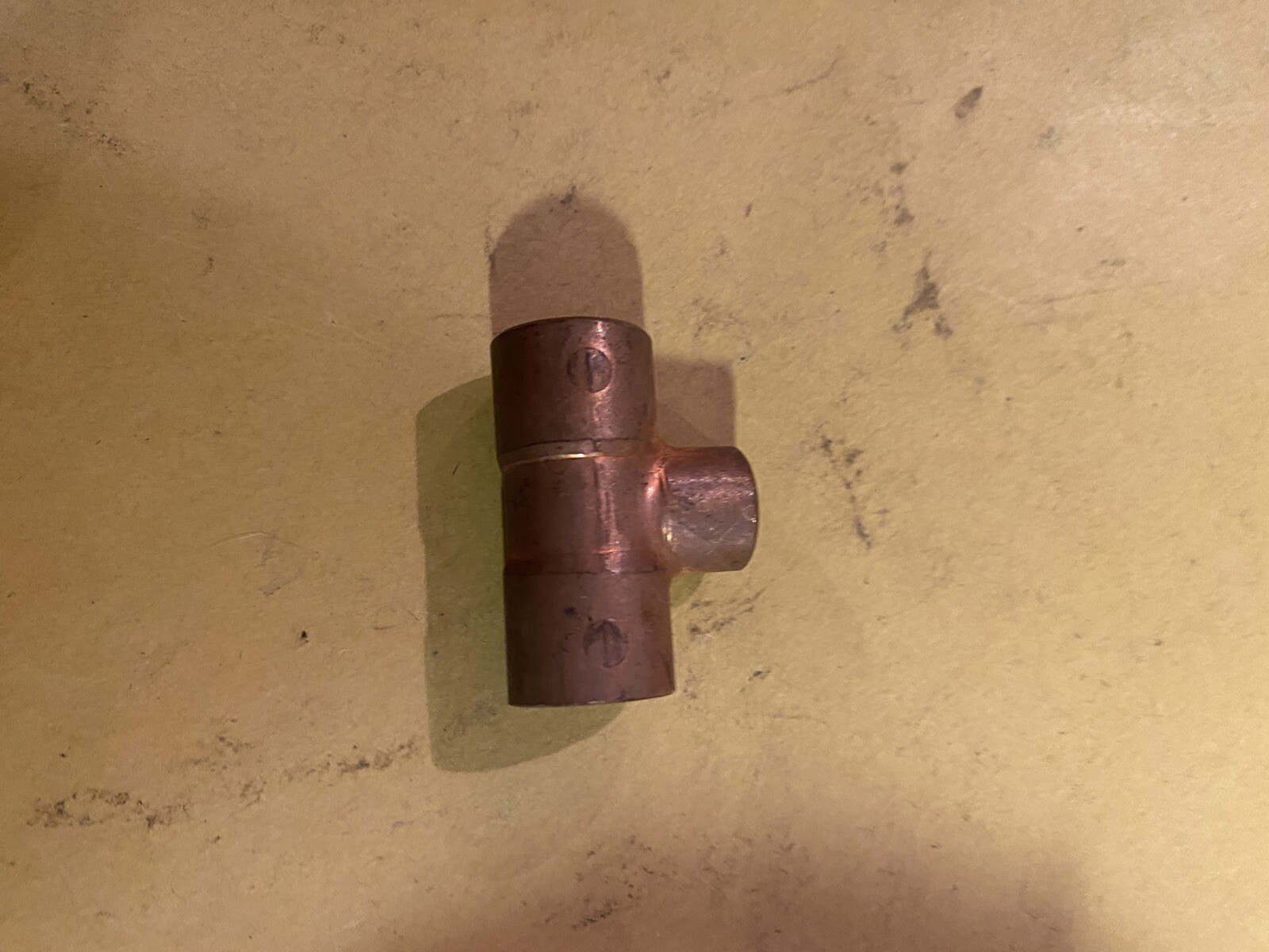 2 Pc 1/2” X 1/2”  X 3/8” Copper Tee Fitting SOLDER  PLUMBING SWEAT
