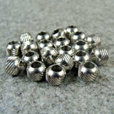 20 PACK Stainless Steel Bracelet Beads Necklace Beads Paracord