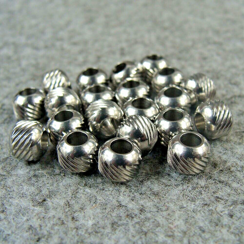 20 PACK Stainless Steel Bracelet Beads Necklace Beads Paracord Lanyard Bead - Picture 1 of 10