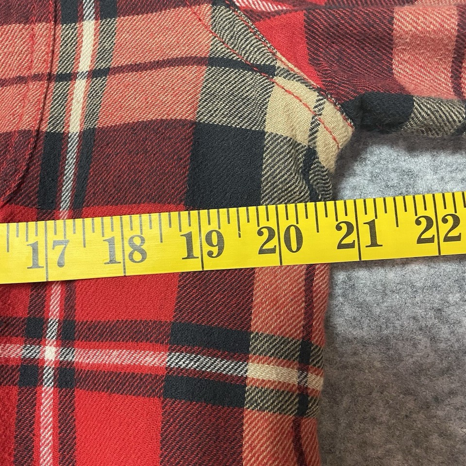 American Eagle Men Shirt Medium Red Flannel Button Up Plaid Heritage
