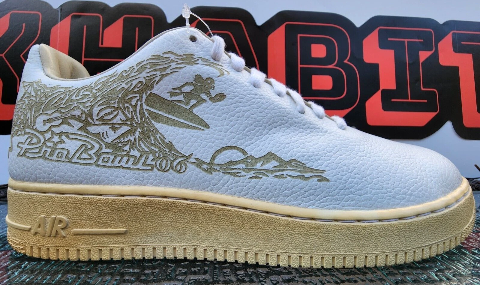 NEUF Nike Air Force 1 sans couture Supreme NFL Pro Bowl Promo ÉCHANTILLON Taille 14 Blanc