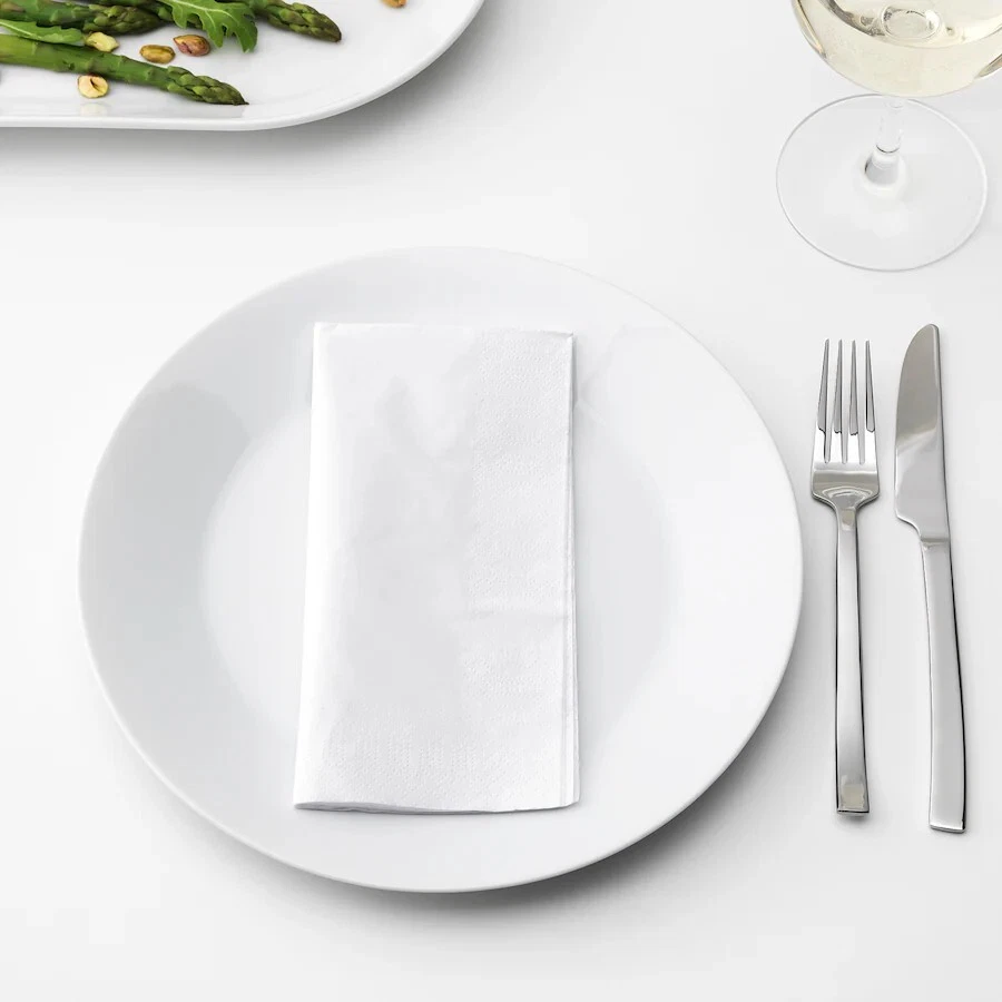 100 x Combinations White Paper Napkins for Catering Party 2 Ply 40 cm Large Pk30 - Image 4 of 4