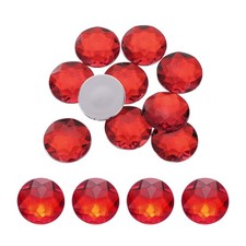 Flat Back Round Acrylic Rhinestones,40mm Red Flatback Crystal 10Pcs