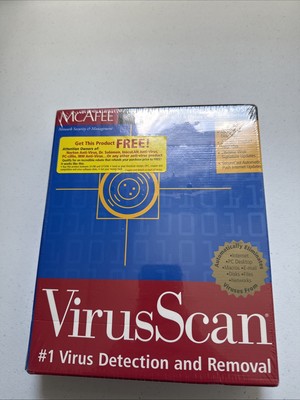 Vintage McAfee VirusScan for Win 95 / NT CD & 3.5'' Disks Vers. 3.0 New Sealed