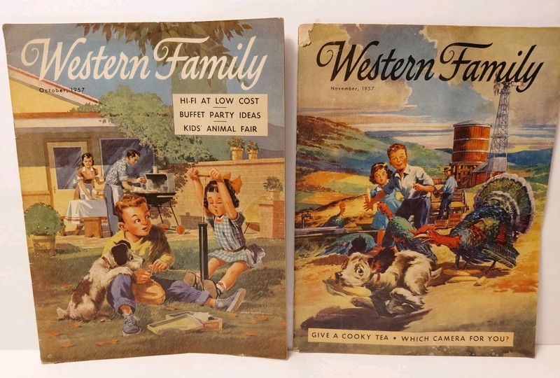 LOT OF TWO WESTERN FAMILY MAGAZINES OCT-NOV 1957