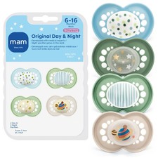 MAM Original Baby 4 Count Pack of 1 , Pepermint Green/ Cotton/ Blue Sky