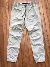 New Hurley Pants Mens Large Lt Gray Pacer Stretch Twill Waist Sweat Jogger (TB1)