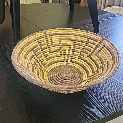 Vintage Native American Indian Handwoven Wedding Basket Large 13.5"