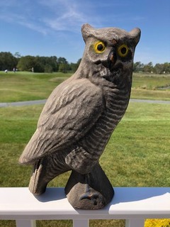 VINTAGE PAPER MACHE CARRY LITE OWL DECOY 13" TALL ORIGINAL PAINT