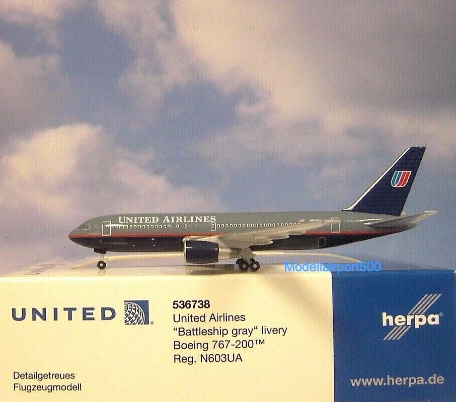 Herpa Wings 1:500  Boeing 767-200 United Airlines N603UA 536738 Modellairport500 - Bild 1 von 1