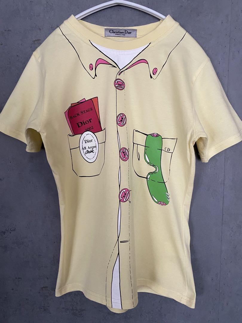ChristianDior Tシャツ イエローS相当 MADE IN ITALY Christian Dior Short Sleeve Yellow T-Shirt Made In Italy All