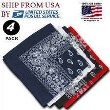 Lot 4 Wholesale Paisley Print Bandana 100 Cotton Head Warp Scarf Face Mask US