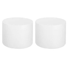 Round Foam Cake Dummy, 6"x 3" White Fake Cake Circles Dummies, 2Pcs