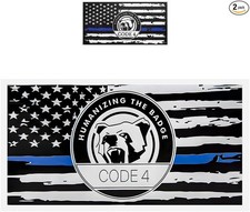 Thin Blue Line American Flag Sticker 2-pack Law Enforcement Color 2 Pcs Sl
