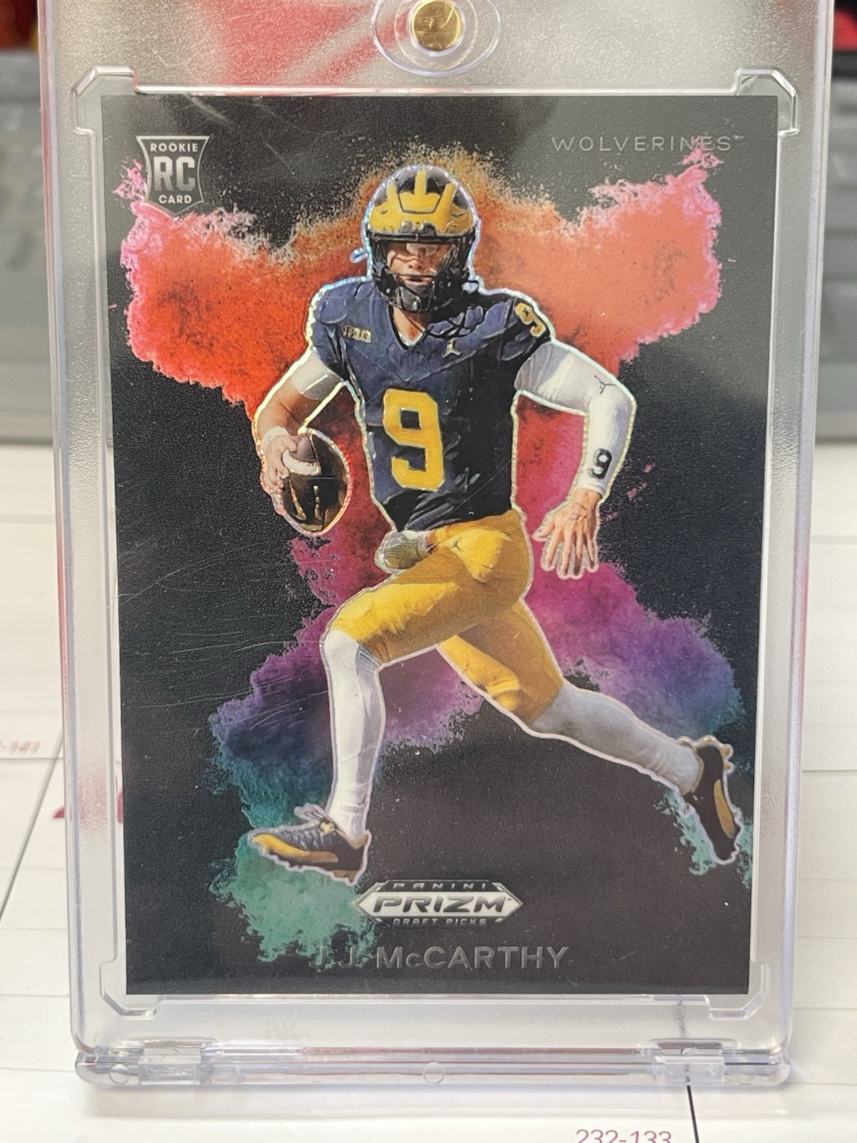 2024 Prizm Draft Picks JJ McCarthy Black Color Blast Case Hit SSP Vikings CB-7