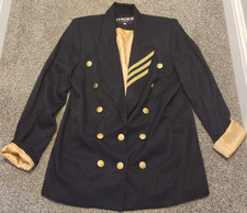 Criscione Navy Blue Navy Style Lined Women's Jacket Vintage Clothing S