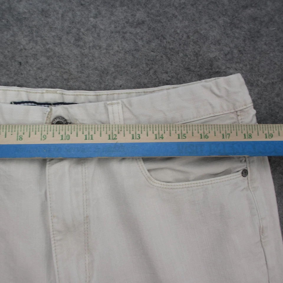 Pantalones de mezclilla Nautica para hombre 36x32 blanco roto crema 5 bolsillos clásicos rectos informales Foto 3 de 4