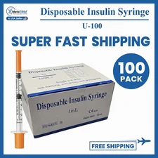 U-100 1ml 31G 1/4 (6mm)  Syringes  Measuring Lab Disposable Supplies