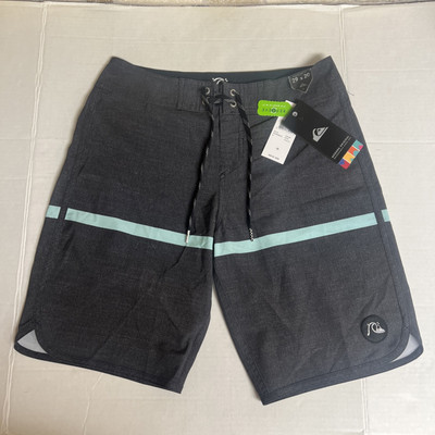 Quicksilver Scallop Boardshort Sz 29 Mid Length 20'' 4Way Stretch Striped