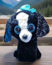 TY Beanie Boos - TRACEY the Black & White Dog (Glitter Eyes) (17inch) 2016
