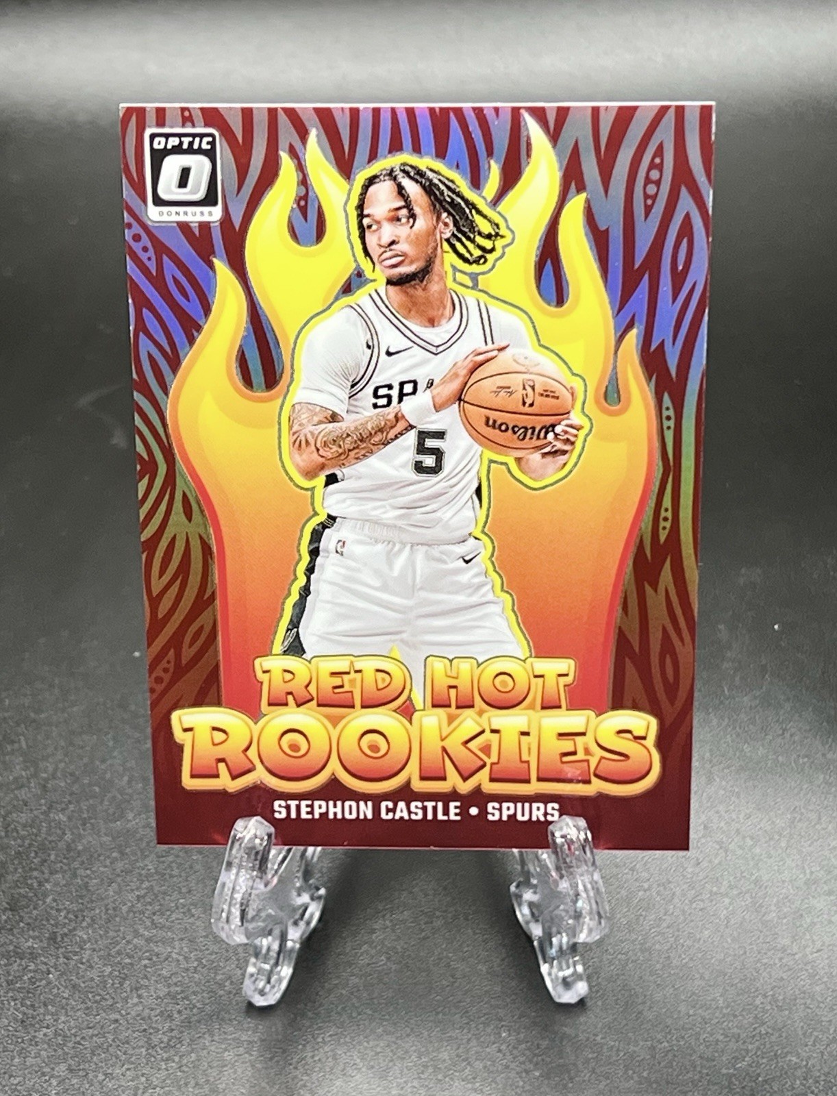 2024-25 Panini Donruss Optic Red Hot Rookies Silver Holo Stephon Castle #13 ROY