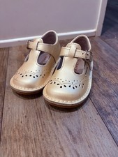 L'Amour Ruthie Mary Jane Shoes Champagne T-Strap Toddler 6 Classic Metallic Gold