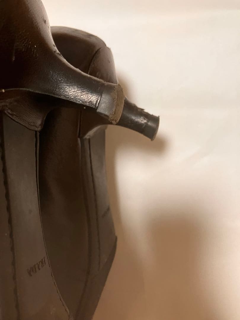 PRADA Women's Pumps High Heels Size:37.5/JP:Leather From Japan 135167K Authentic thumbnail 4