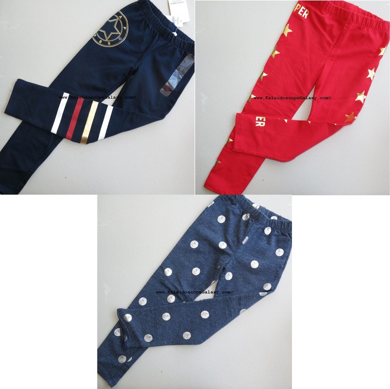 Gap Girls Size 4 / XS ~ 3 Pairs of Leggings $75 Retail - New w/ Tag & w/o Tag