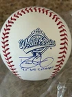 DAVID JUSTICE ATLANTA BRAVES 1995 WORLD SERIES CHAMPS SIGNED BASEBALL BAS COA