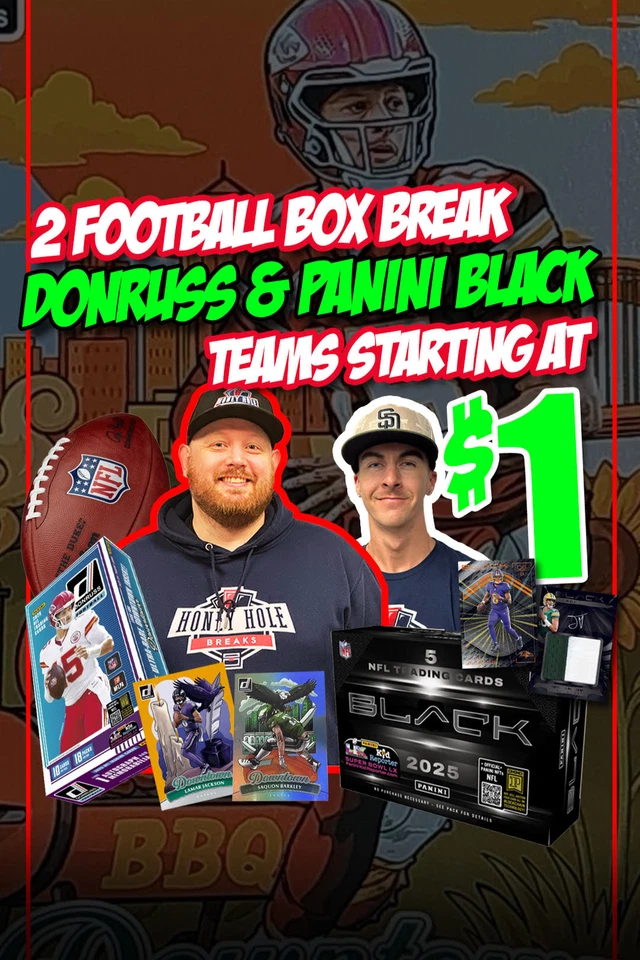 Panini Black and Donruss Football Breaks with Chuck and Cam!!